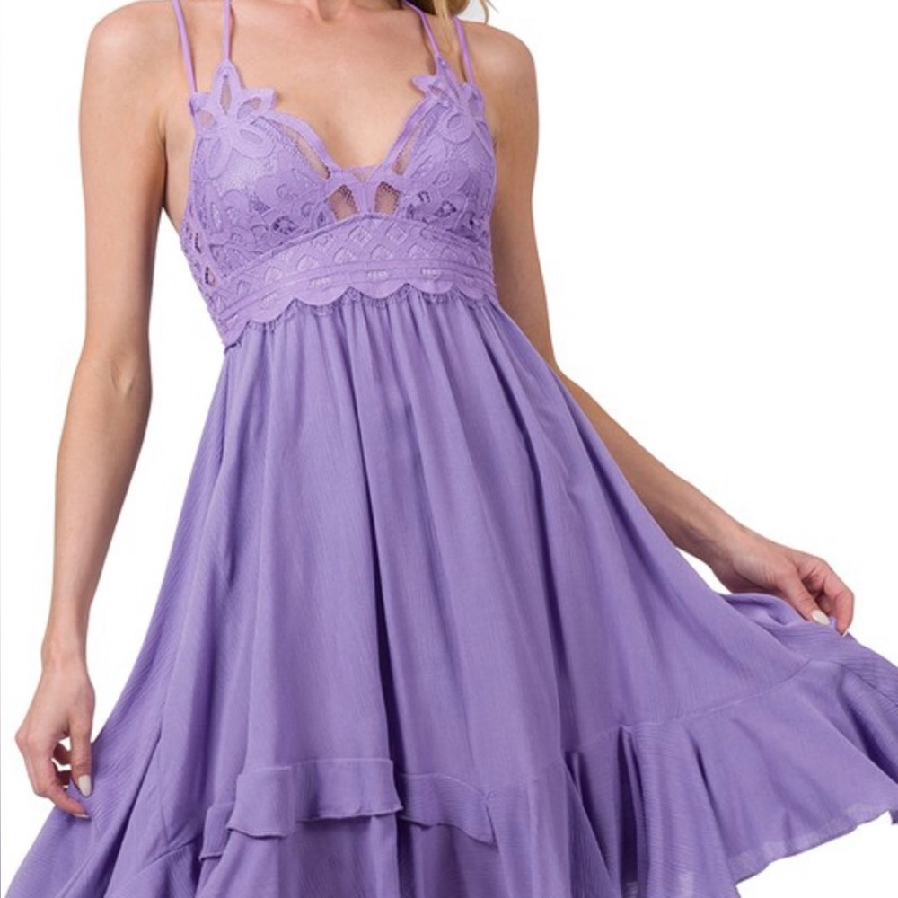 Elegant Purple Lace Summer dress